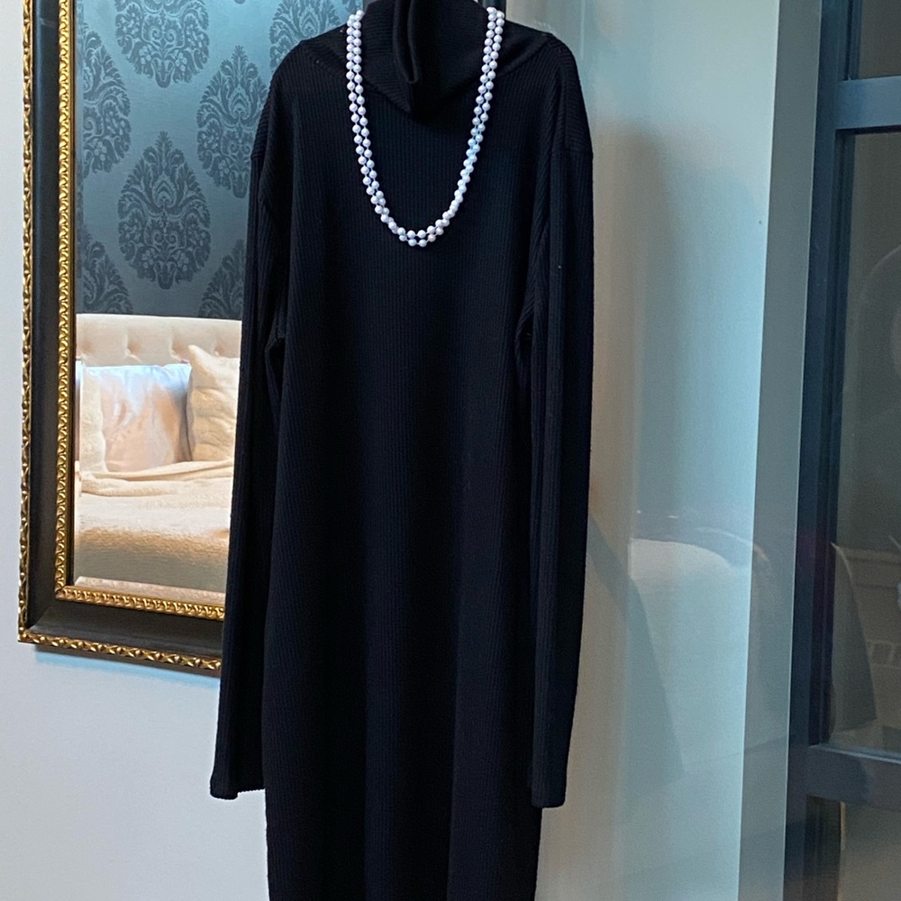 Elegant Black Turtleneck Dress
